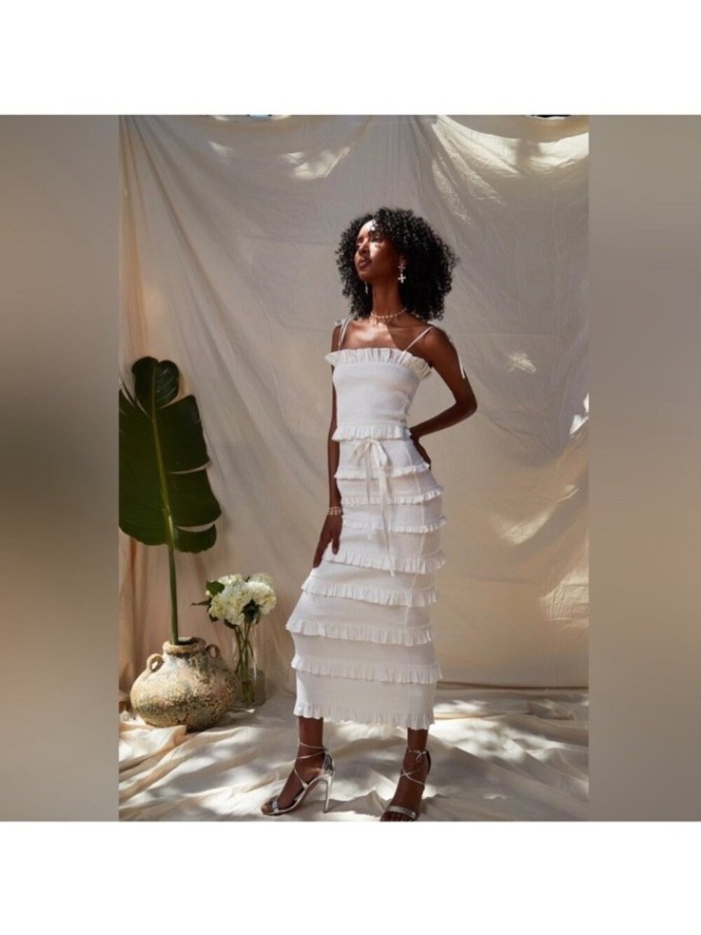 V. Chapman Lily Dress in White - Picture 5 of 7